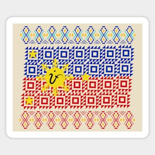 Phil.Flag Art Pattern / Baybayin word 'PI' (Pilipinas) Magnet